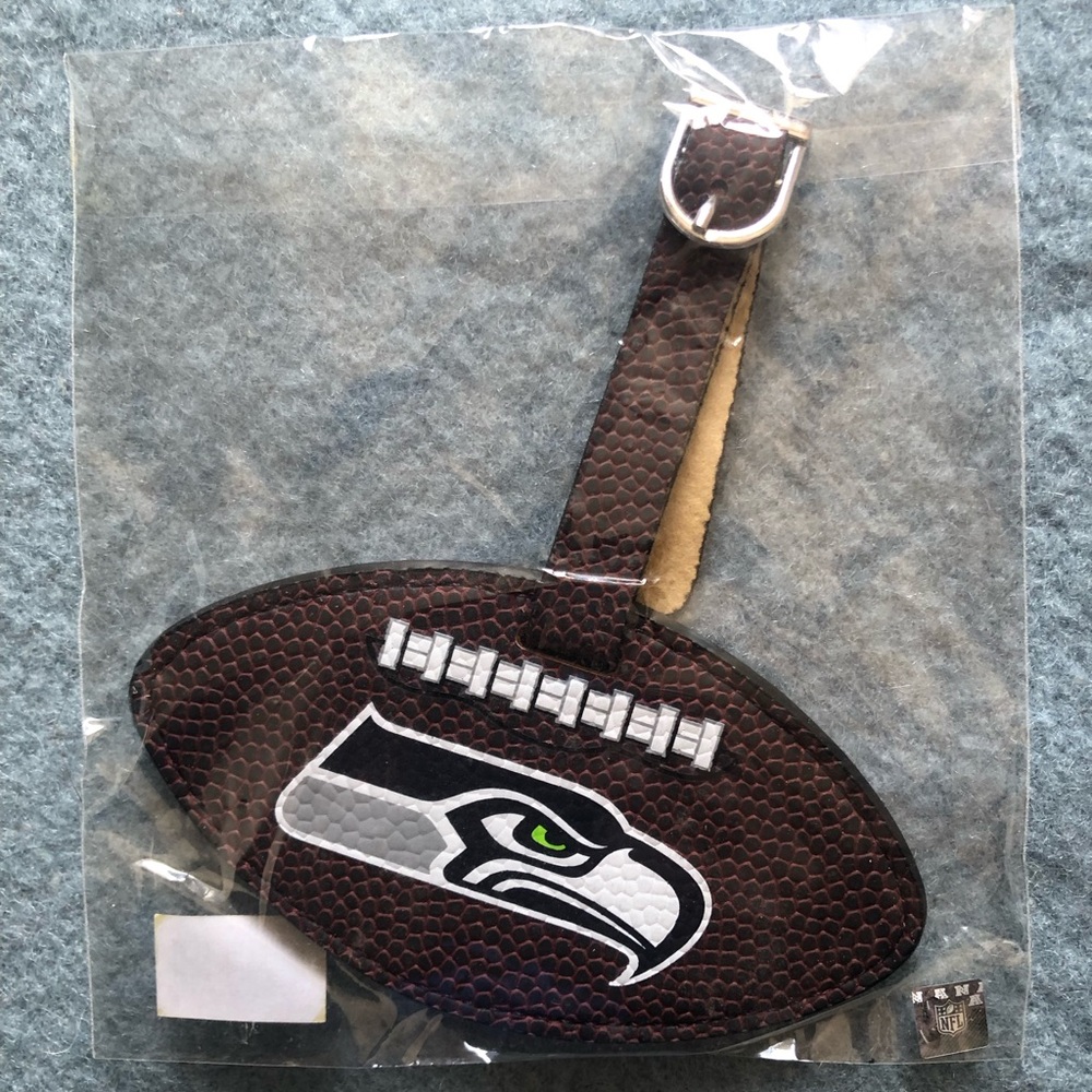 NFL Seattle Seahawks Football Shaped luggage Tag
